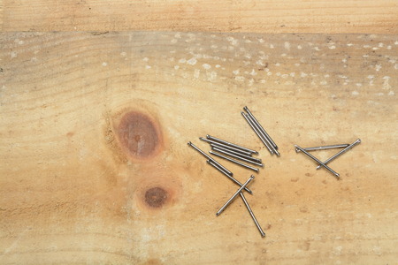 nails on woodの写真素材