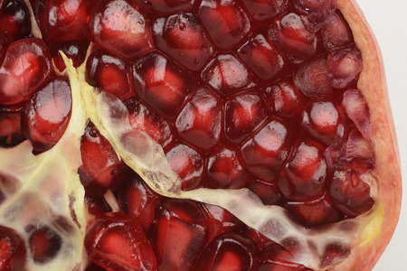 Pomegranate on white background, fruitの写真素材