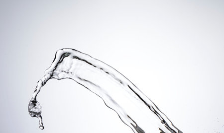 Moving water on white background