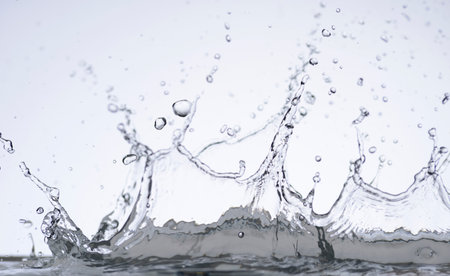 Moving water on white background