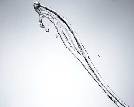 Moving water on white background