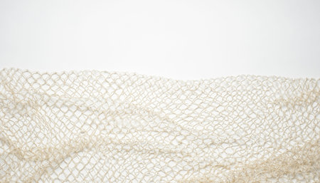 Fishing net on white background