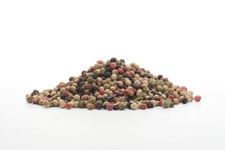 Pepper, five varieties on white backgroundの写真素材