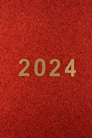 2024 new year numbers on red fantasy background