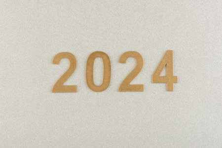 2024 new year numbers on white fantasy background