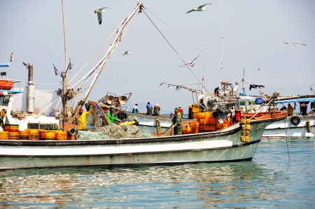 Beautiful landscape in South Korea,Fishing Villages,Anchovy fishing のeditorial素材