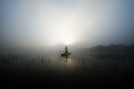 Beautiful landscape in South Korea,Upo  Swampの写真素材