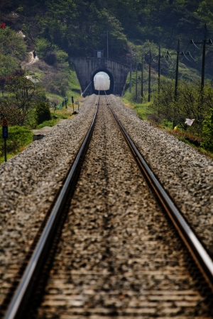 Transportation in South Korea,Railroad trainの写真素材