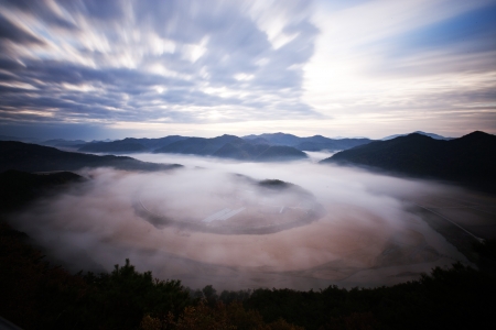 Beautiful landscape in South Korea,hoeryongpo の写真素材