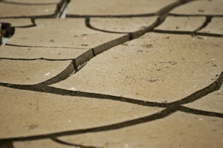 Ground cracking to droughtの写真素材
