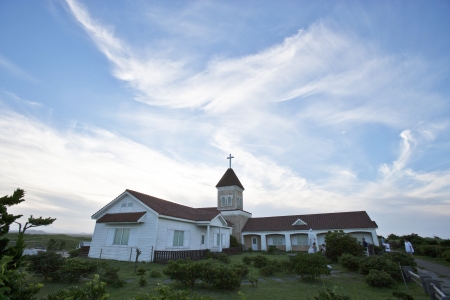 beautiful  Jeju  Island Church in South Koreaの写真素材