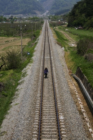 Transportation in South Korea,Railroad trainの写真素材