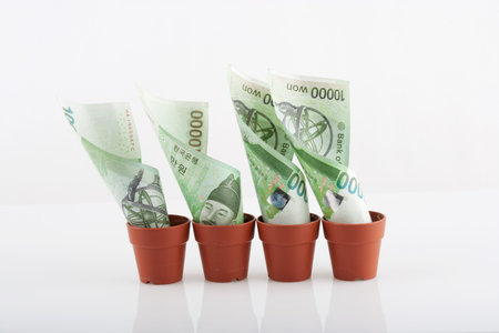 money,pottedの写真素材