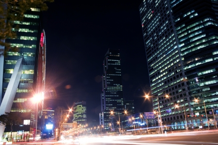 Beautiful night in downtown Seoul のeditorial素材