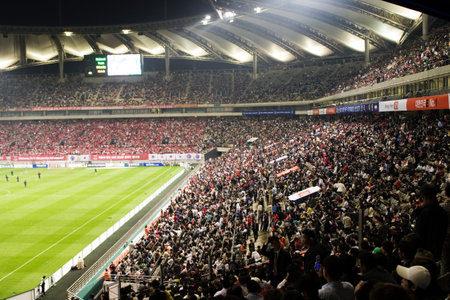 Sangam  Stadium football game in South Korea のeditorial素材
