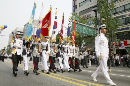 Traditional events in south korea Seoul  Festival parades のeditorial素材