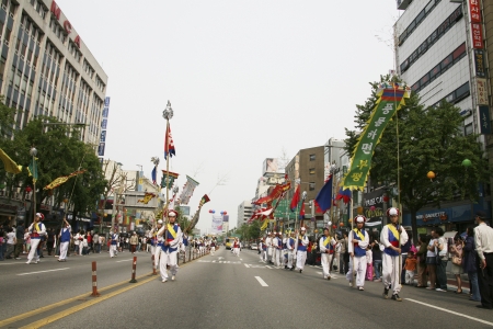 Traditional events in south korea Seoul  Festival parades のeditorial素材