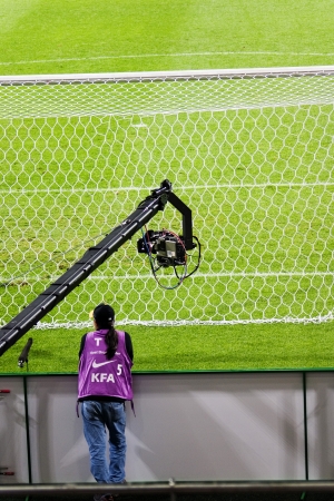 Sangam  Stadium football game in South Korea のeditorial素材