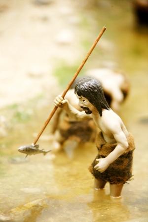 Neolithic hunter model in south koreaの写真素材