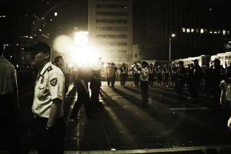 Crowds rally in South Korea demonstration in Seoul  Plaza のeditorial素材
