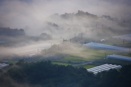 Temples in South Korea,Yongamsa"Sea of ââclouds"の写真素材