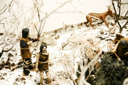 Neolithic hunter model in south koreaの写真素材