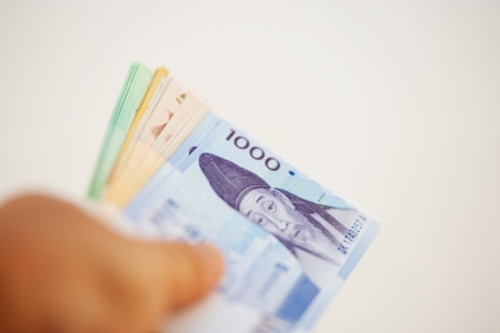Money in south koreaの写真素材