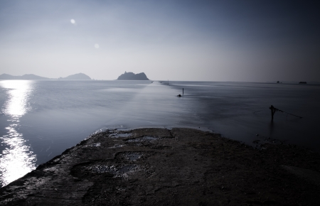 Beautiful landscape in South Korea,Jeongok"Harbor"の写真素材