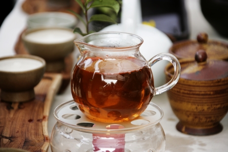 Traditional culture in south Korea,Tea ceremony experienceの写真素材