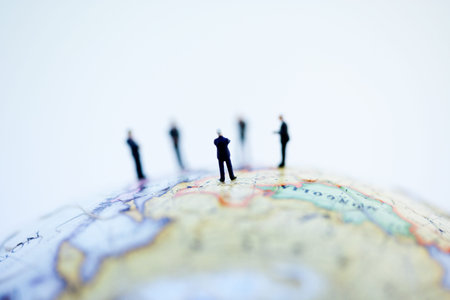 Miniature on the globeの写真素材