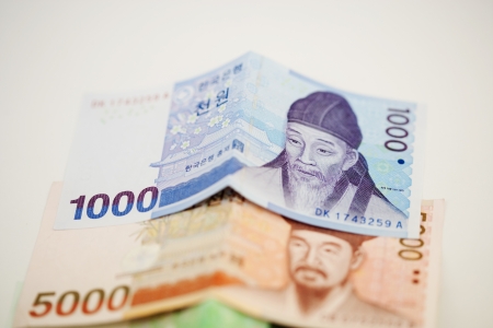 Money in south koreaの写真素材