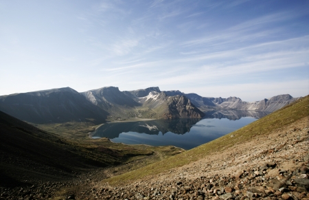 Beautiful mountains in Korea, Paektu mountain, Cheonji の写真素材