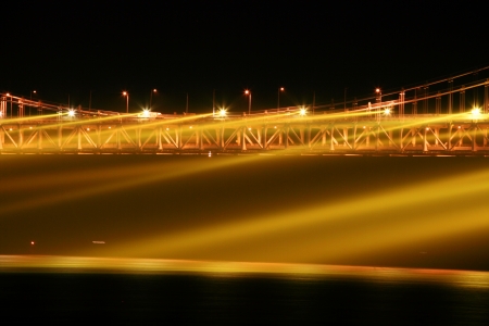 Beautiful night view in South Korea , Busan , Kwangan  Bridgeの写真素材