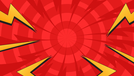 Cartoon comic background, Pop art red comics book cartoon. comic background with dot pattern halftone abstract. Vector halftone illustration.のイラスト素材