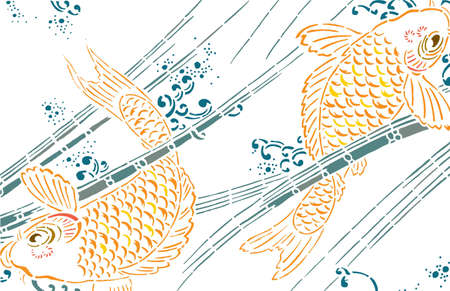 Koi fish vectorのイラスト素材