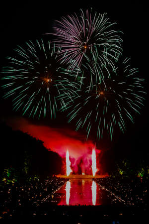 Colorful Fireworks at dark background of the night sky.の写真素材