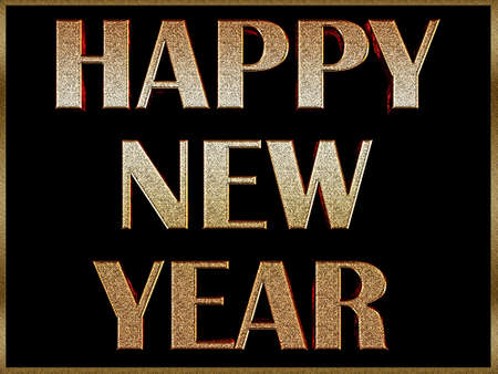 vector illustration of happy new year gold and black colors place for textの写真素材