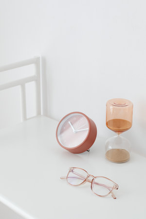 Corrective eyewear - Eyeglasses - clock - hourglassの写真素材