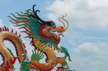Colorful dragon statue の写真素材