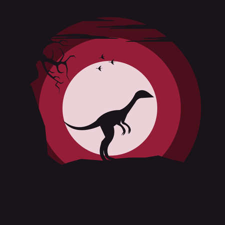 flat design.
wild dinosaur illustration in nature style colorのイラスト素材