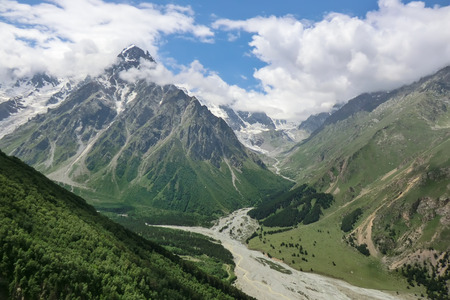 Upper Chegem, a view of the top of Tihtengenの写真素材
