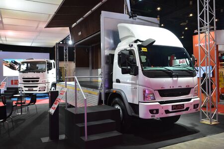 PASAY, PH - AUG. 17: Fuso delivery wing truck on August 17, 2018 at Transport and Logistics in World Trade Center Metro Manila, Pasay, Philippines.のeditorial素材