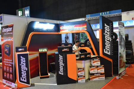 PASAY, PH - AUG. 17: Energizer Automotive Battery exhibit booth on August 17, 2018 at Transport and Logistics in World Trade Center Metro Manila, Pasay, Philippines.のeditorial素材