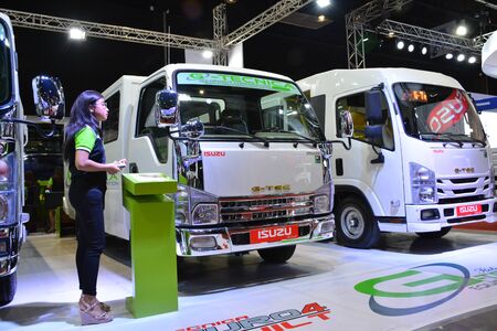 PASAY, PH - AUG. 17: Isuzu G-Tec public utility vehicle on August 17, 2018 at Transport and Logistics in World Trade Center Metro Manila, Pasay, Philippines.のeditorial素材
