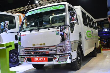 PASAY, PH - AUG. 17: Isuzu G-Tec public utility vehicle on August 17, 2018 at Transport and Logistics in World Trade Center Metro Manila, Pasay, Philippines.のeditorial素材