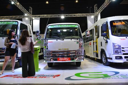 PASAY, PH - AUG. 17: Isuzu G-Tec public utility vehicle on August 17, 2018 at Transport and Logistics in World Trade Center Metro Manila, Pasay, Philippines.のeditorial素材