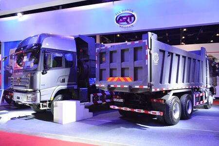 PASAY, PH - AUG. 17: Shacman dump truck on August 17, 2018 at Transport and Logistics in World Trade Center Metro Manila, Pasay, Philippines.のeditorial素材