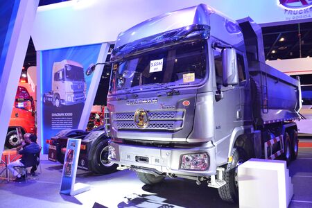 PASAY, PH - AUG. 17: Shacman dump truck on August 17, 2018 at Transport and Logistics in World Trade Center Metro Manila, Pasay, Philippines.のeditorial素材