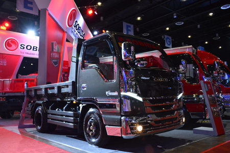 PASAY, PH - AUG. 17: Isuzu dump truck on August 17, 2018 at Transport and Logistics in World Trade Center Metro Manila, Pasay, Philippines.のeditorial素材