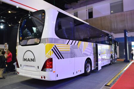 PASAY, PH - AUG. 17: Man bus on August 17, 2018 at Transport and Logistics in World Trade Center Metro Manila, Pasay, Philippines.のeditorial素材
